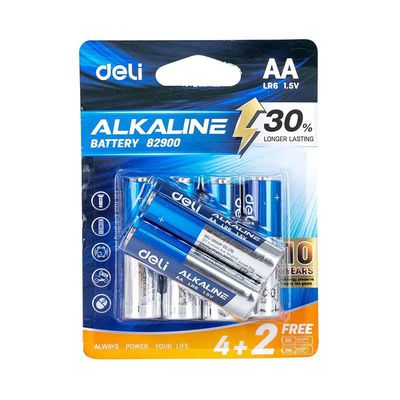 Deli Alkaline batteries AA LR6 4+2 pcs