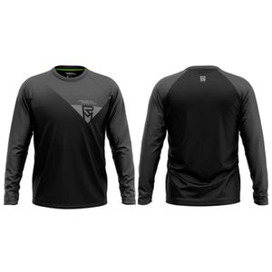 Dviratininko marškinėliai Rock Machine Trail Jersey LS, juoda/pilka, S