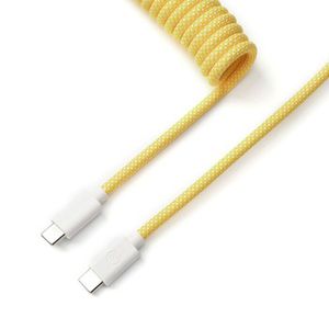 Keychron Coiled Aviator Cable - Yellow | Straight