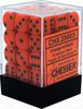 Chessex Opaque 12mm d6 with pips Dice Blocks (36 Dice) - Orange w/black