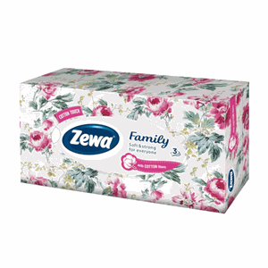ZEWA FAMILY vienkartinės nosinaitės, 3 sluoksnių, N90