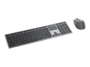 Klaviatūra+pelė Premier Multi-Device Keyboard and Mouse KM7321W Wireless Ukrainian Titanium Gray 2.4 GHz, Bluetooth 5.0