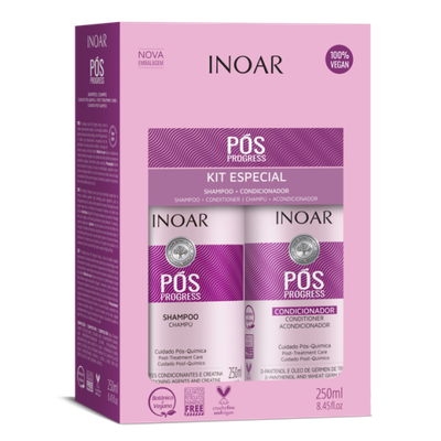 Inoar Pos Progress Duo Kit Rinkinys po tiesinimo keratinu ir BotoHAIR procedūrų, 2x250 ml
