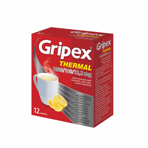 Gripex Thermal 1000 mg/100 mg/12,2 mg milteliai geriamajam tirpalui N12