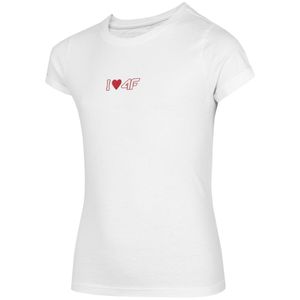 Marškinėliai Mergaitei "4F" Balti HJZ22 JTSD005 10S