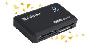 DEFENDER ALL-IN-1 Universal Card Reader Optimus Black USB 2.0 5 slots