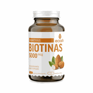 ECOSH bioaktyvus Biotinas 5000µg kapsulės N90