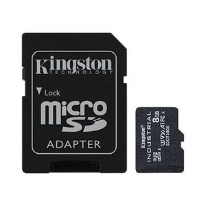 Atminties kortelė Kingston UHS-I 8GB, microSDHC/SDXC Industrial Card, Flash memory class Class 10, UHS-I, U3, V30, A1, SD Adapter