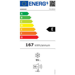 Gorenje | Freezer | FH10EAW | Energy efficiency class E | Chest | Free standing | Height 85.4 cm | Total net capacity 95 L | White