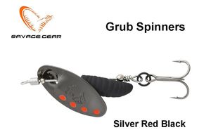 Sukriukė Savage Gear Grub Spinner Silver Red Black 2.2 g