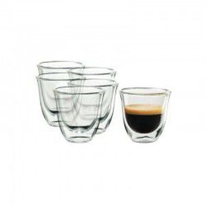 6vnt rinkinys Delonghi Espreso dvigubo stiklo puodeliai stikinės 60ml dlsc300