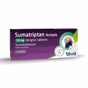 Sumatriptan Actavis 50 mg dengtos tabletės N2