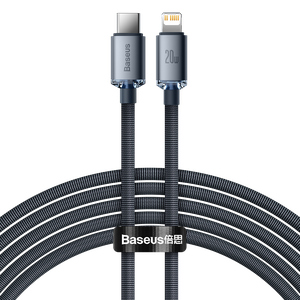 Baseus Crystal Shine cable USB-C to Lightning, 20W, PD, 2m (black)
