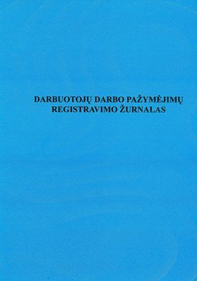 Darbuotojų darbo pažymėjimų registravimo žurnalas, A4, vertikalus, 12 lapų