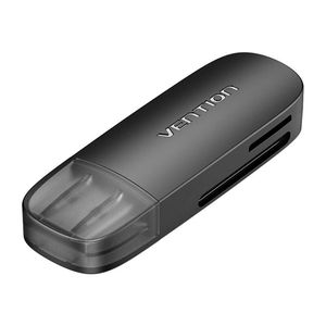 Vention CLEB0 2-in-1 USB 2.0 A (SD+TF) Memory Card Reader (black)