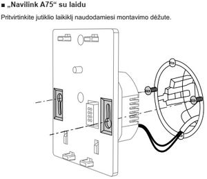 Kambario termostatas Navilink A75. Laidinis maitinimas 12/24VAC/DC