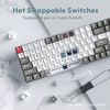 Royal Kludge RK100 Tri-mode Wireless Keyboard | 96%, Hot-swap, Blue Switches, US, White