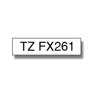 Brother TZe-FX261 Flexible ID Laminated Tape Black on White, TZe, 8 m, 3.6 cm