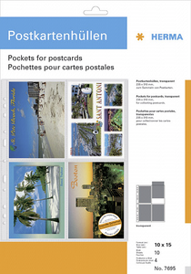 Herma Postcard Pockets 10x15 10x4 Sheets transparent 7695