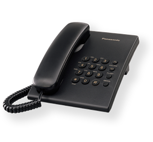 Panasonic KX-TS500FXB Corded phone, Black, Wall-mount option, Last Number Redial, Flash, Volume Control (6 levels), 3-Step Ringer Selector, Tone/Pulse