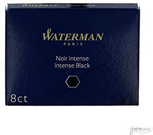 Rašalo kapsulės Waterman, ilgos, 8vnt, juodos