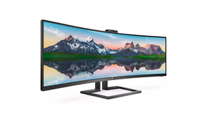Monitorius Philips SuperWide curved LCD display 499P9H/00	 48.8", VA, Dual QHD, 5120x1440 pixels, 32:9, 5 ms, 450 cd/m², Black, Headphone out