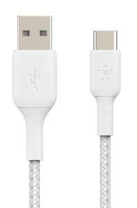 Cable Braided USB-C USB-A 15cm White