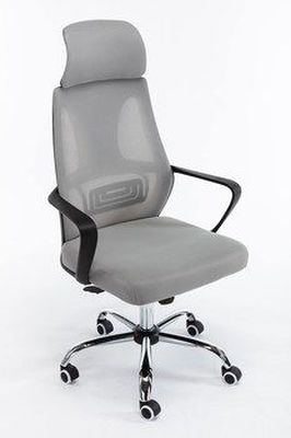 Topeshop FOTEL NIGEL SZARY biuro kėdė Paminkštinta sėdynė Tinklelinis nugaros atlošas