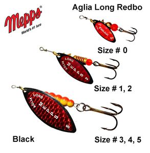 Sukriukė Mepps Aglia Long Redbo Black 4.5 g