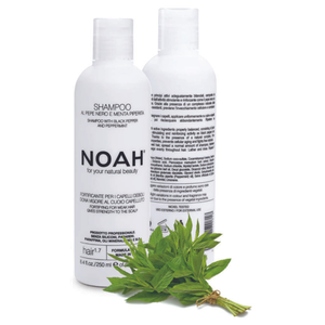 Noah 1.7. Shampoo With Black Peper And Pepermint Plaukus stiprinantis šampūnas silpniems, slenkantiems plaukams, 250 ml