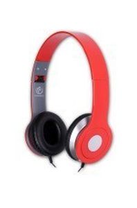 REBELTEC CITY REDCITY red stereo headphones with microphone