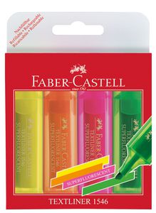 *Teksto žymeklių Faber-Castell rinkinys, superfluorascensiniai, 4 spalvos